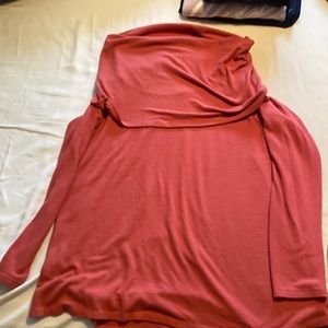 Gibson Off Shoulder Red Sweater